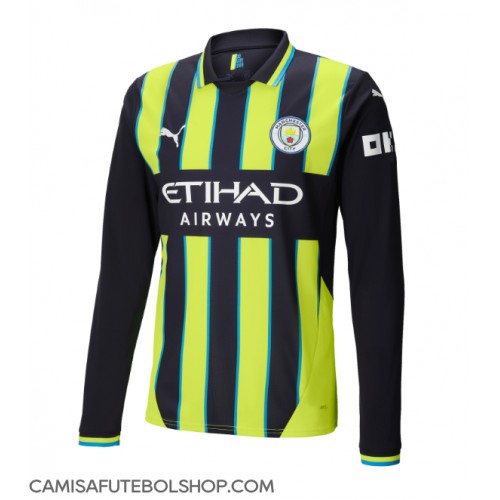 Camisa de time de futebol Manchester City Replicas 2º Equipamento 2024-25 Manga Comprida